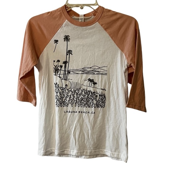 NWT Girls Airlume Jersey Large Laguna Beach California Shirt White Pink Large - Picture 4 of 12